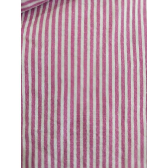 J. Crew Pink Striped Peasant Top Split Neck Ruffle Size Medium Long Sleeve - Picture 10 of 11